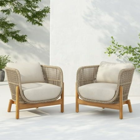 Wood Rope Chair with Cushion